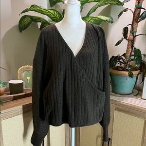 EXPRESS Elegant V-Neck Dark Brown Sweater